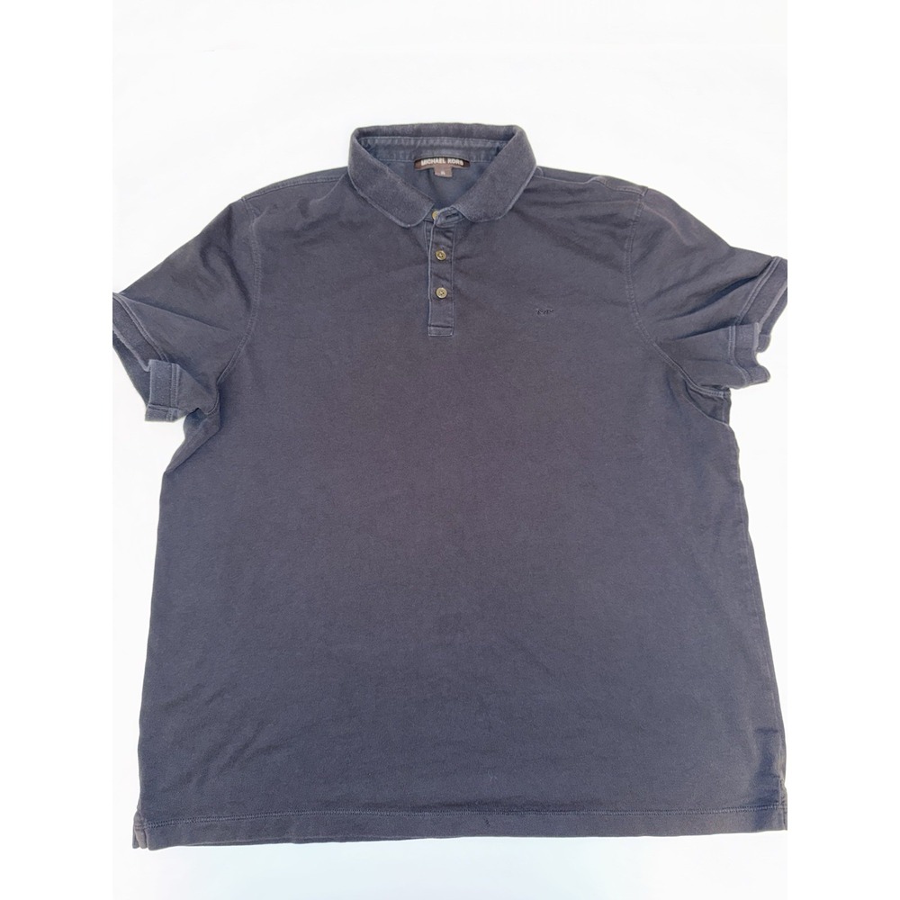 Michael Kors Men Polo Shirt XL Black Short Sleeve Casual Logo Basic Preppy